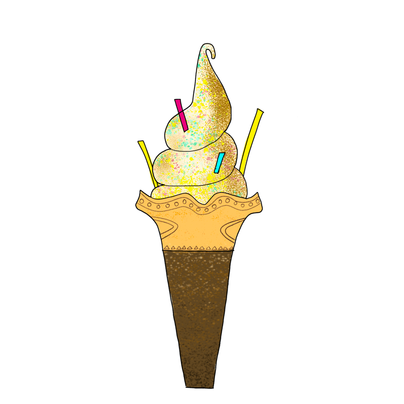 冰淇淋 甜  插画  psd