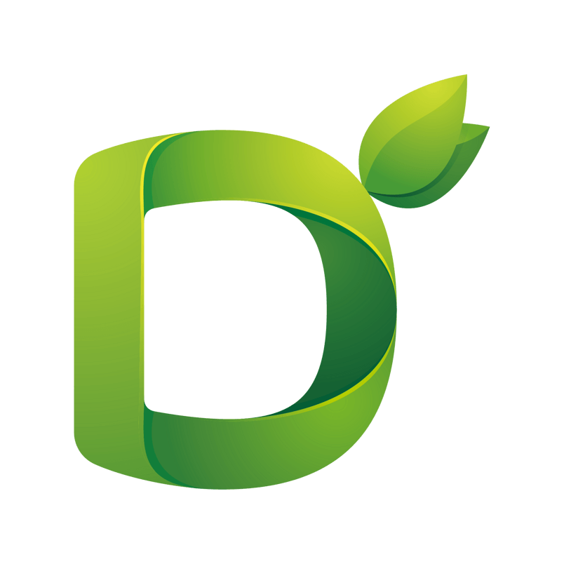 绿色环保叶子字母字体D