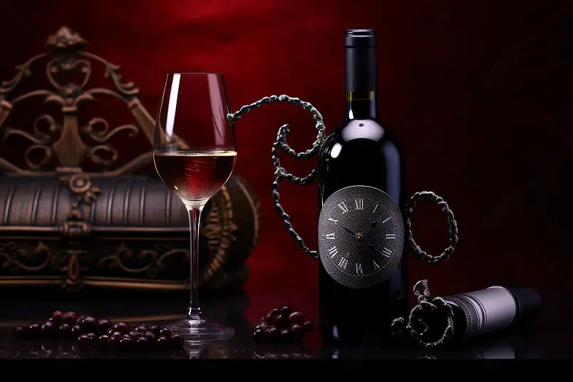 红葡萄酒酒杯酒瓶酒精玻璃杯高脚杯酒店宣传背景图
