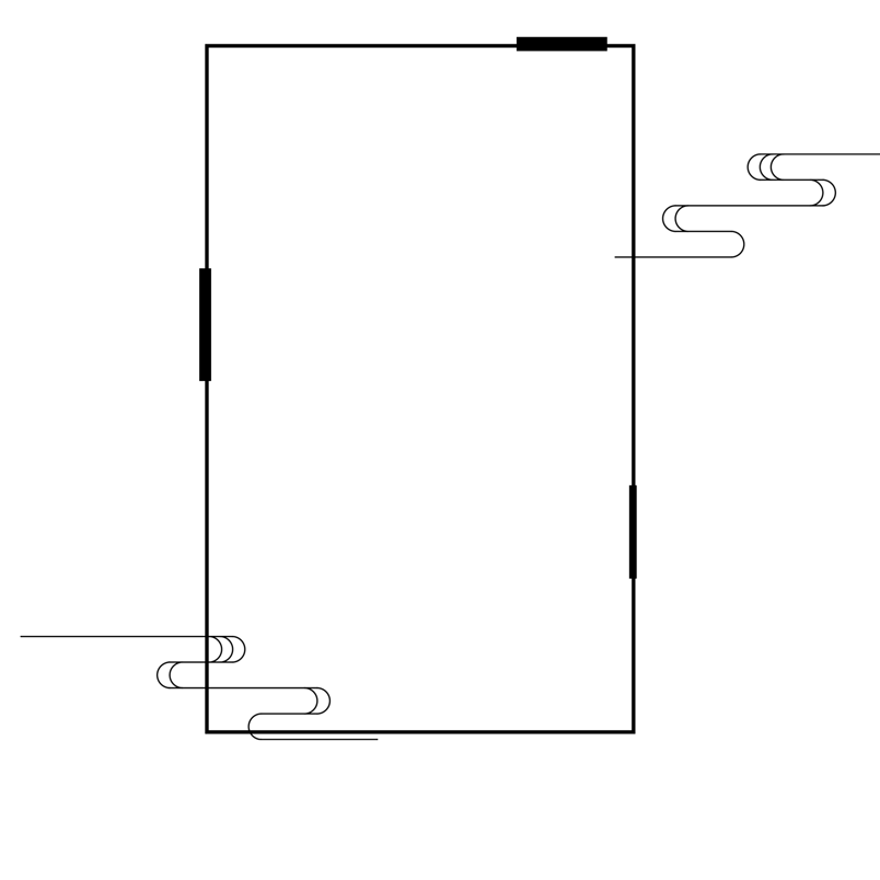 水彩线条黑色长方形