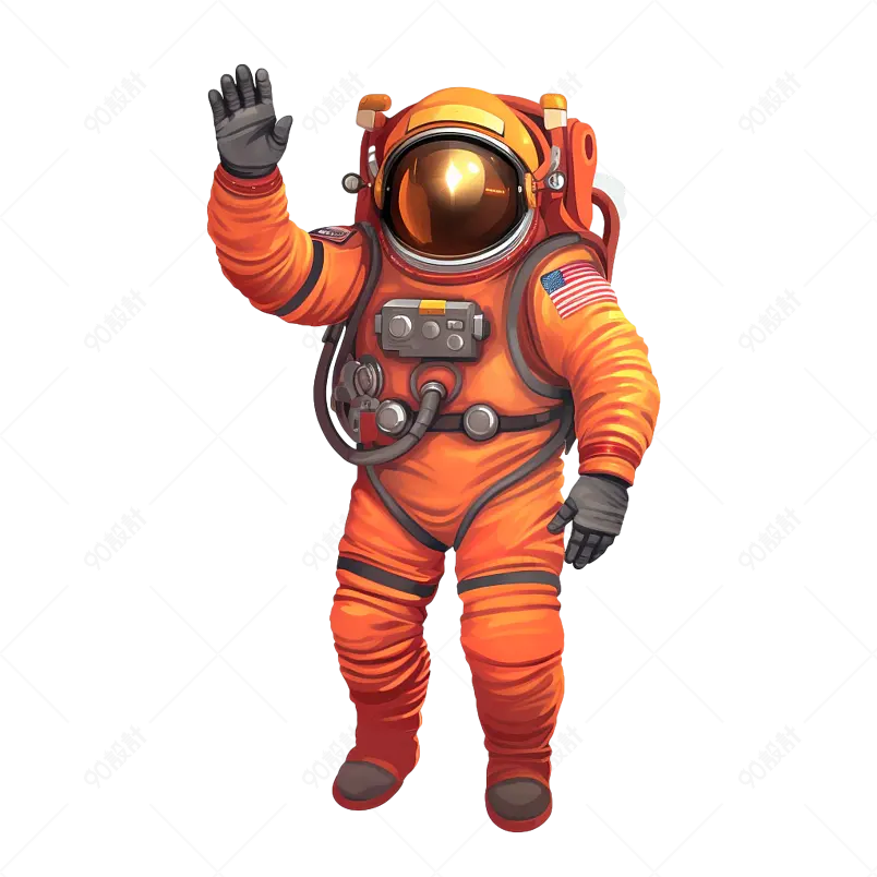 人类登月航天宇航员空间宇宙月球科技星球手绘图