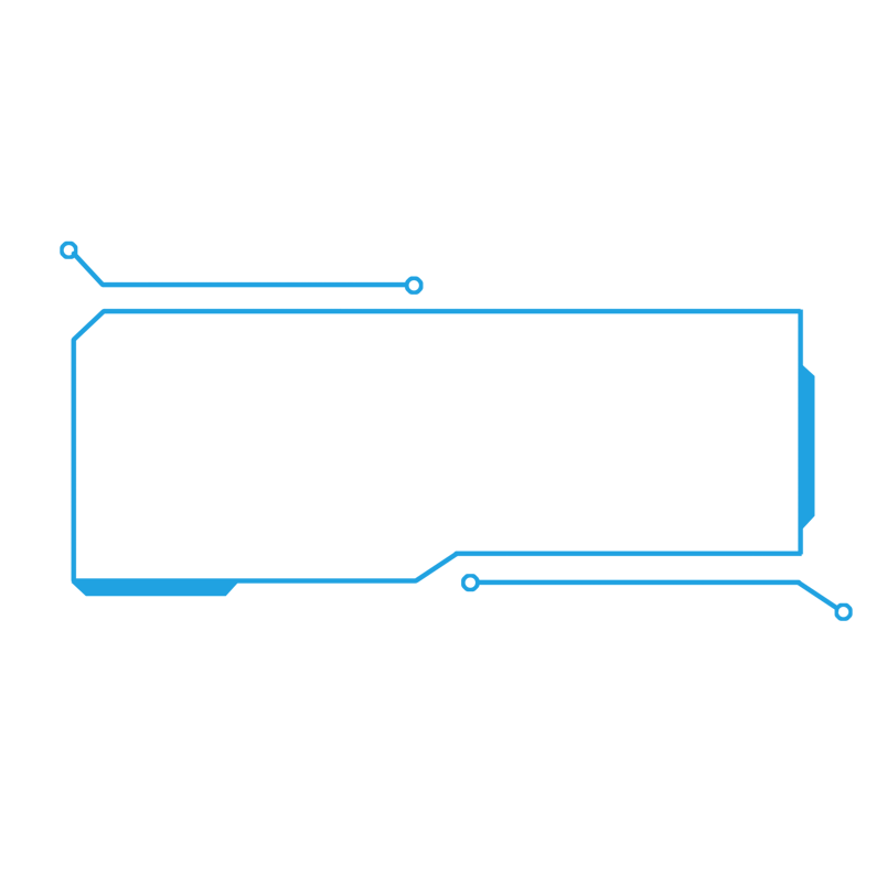 蓝色几何科技感边框文本框