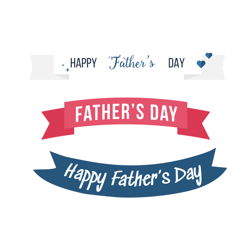 父亲节英文横幅丝带英文字体矢量