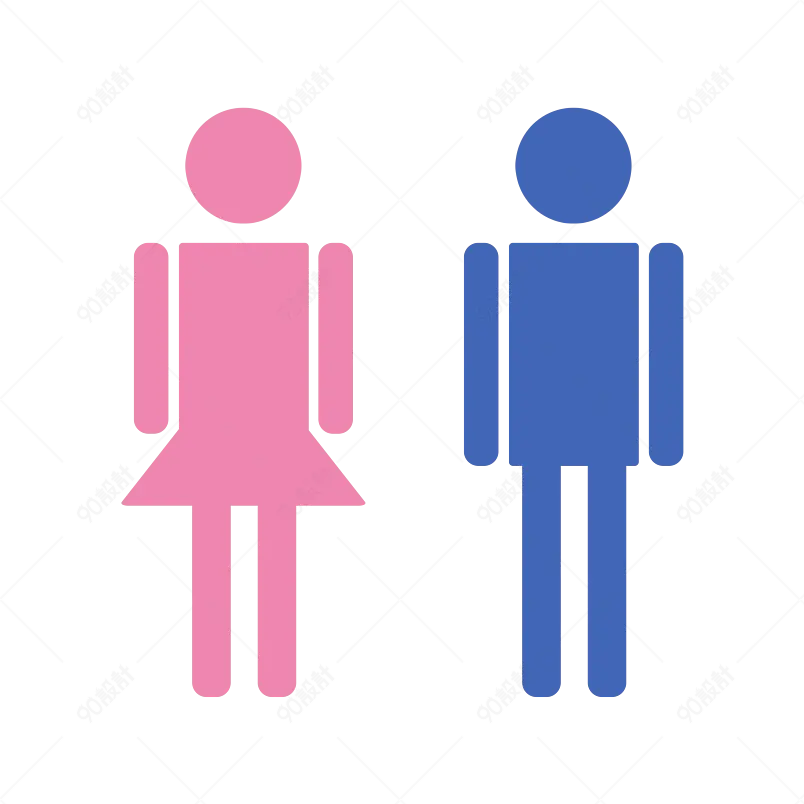 卡通装饰人物男女图标装饰色彩元素