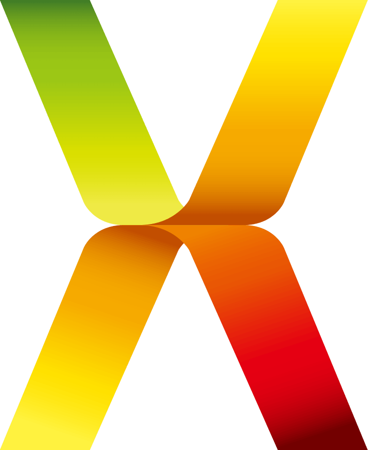  彩色折叠英文字母X