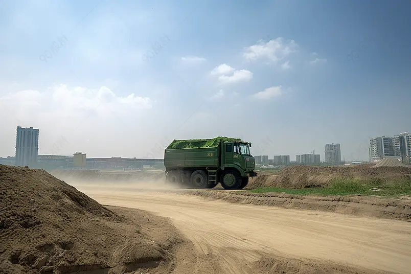 高清的图片海报设计背景广告设计素材元素工地上的土方车