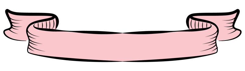 卡通复古粉色丝带条幅边框 