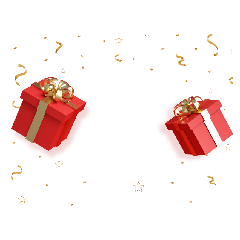 618购物狂欢节红色礼物盒丝带漂浮装饰