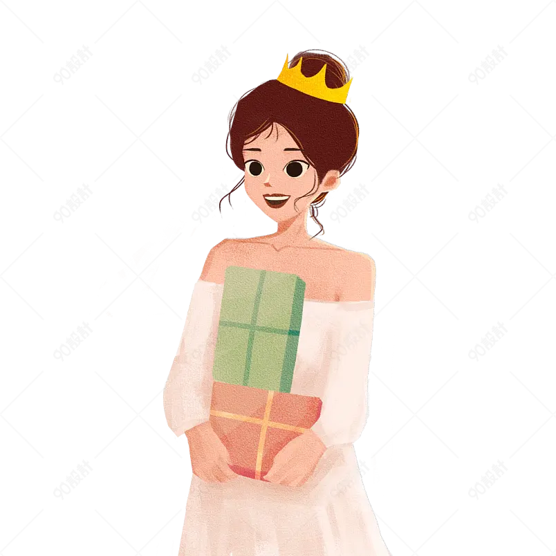 女神女王节女生节三八妇女节购物手绘素材