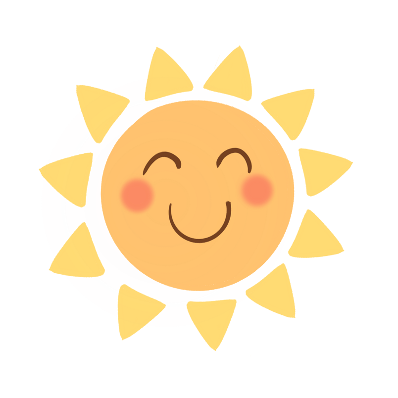 黄色笑脸太阳卡通可爱形象