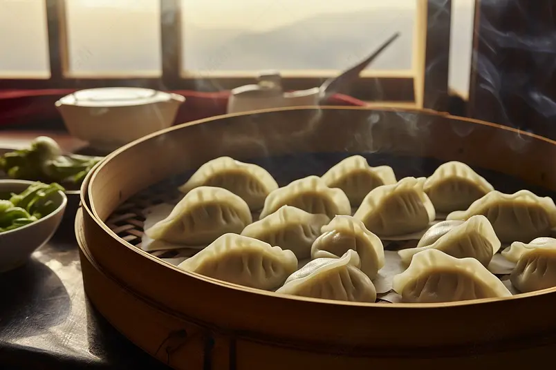 清晰的摄影图高清的图片电商产品拍摄美食美味食物一沓刚包好的生饺子