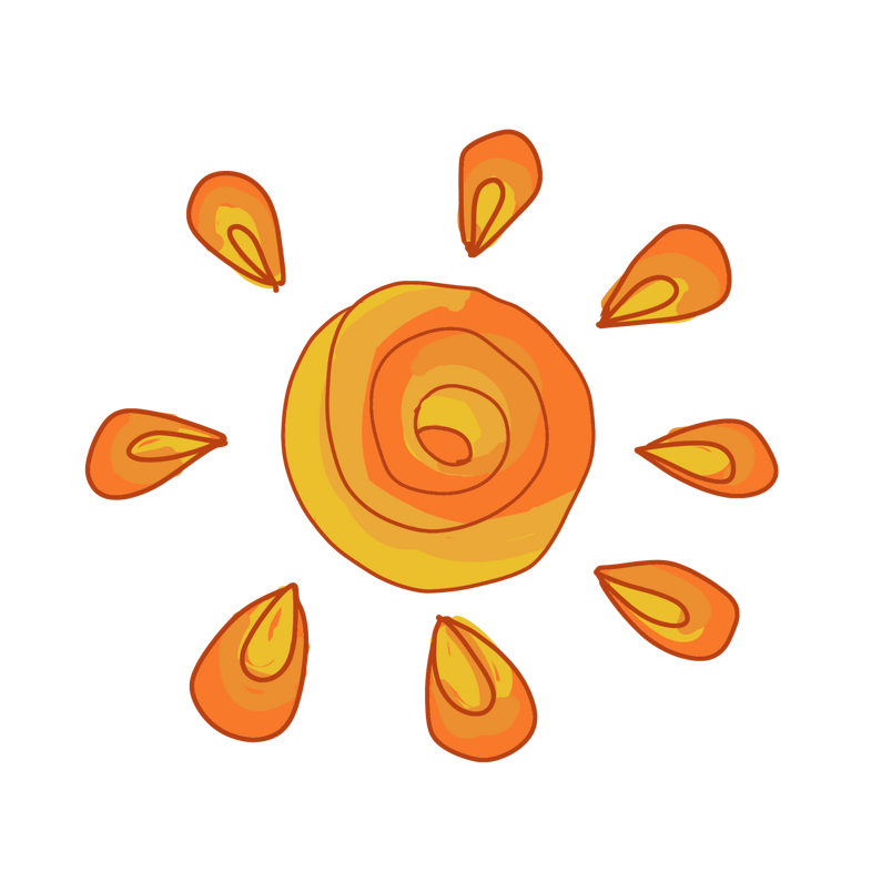 二十四节气立夏手绘油彩夏天热辣太阳图标