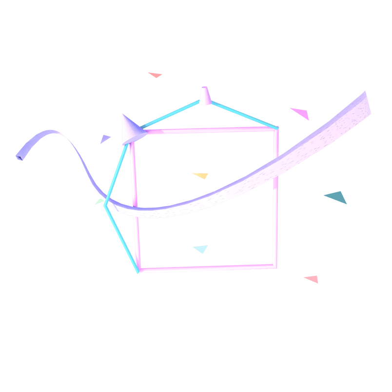 彩色边框几何图形PNG