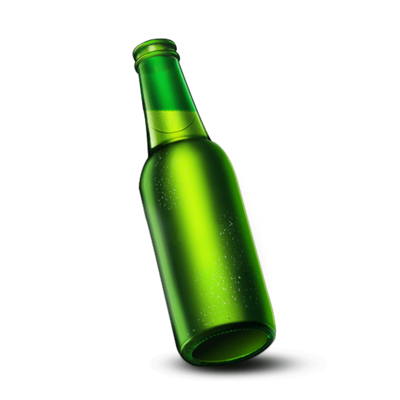 啤酒瓶绿色小清新风格PNG