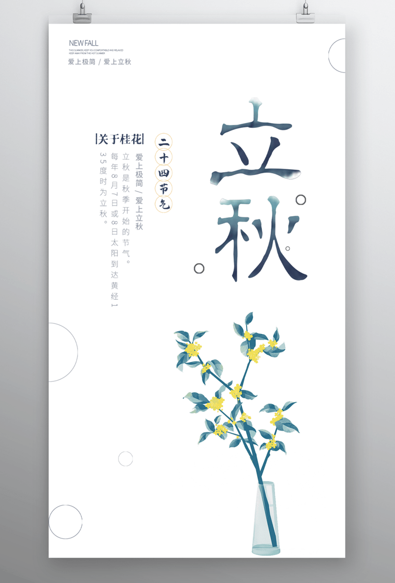 立秋二十四节气手机海报 源文件