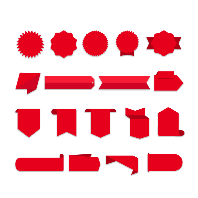 双12电商红色促销标签素材