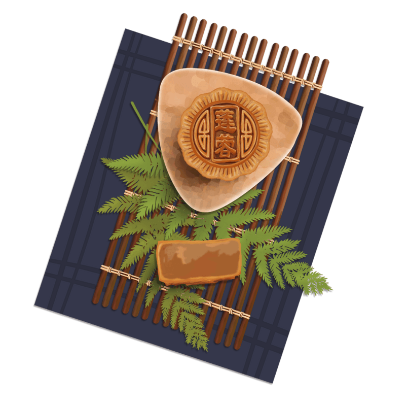 中秋节美味月饼插画