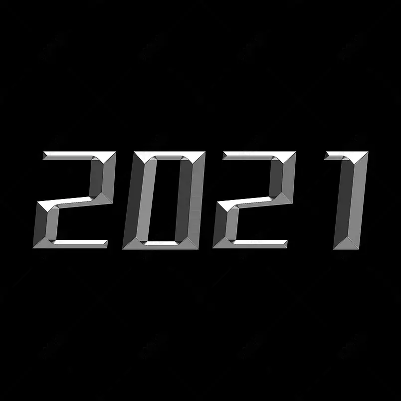 金属质感2021新年文字冷酷金属风