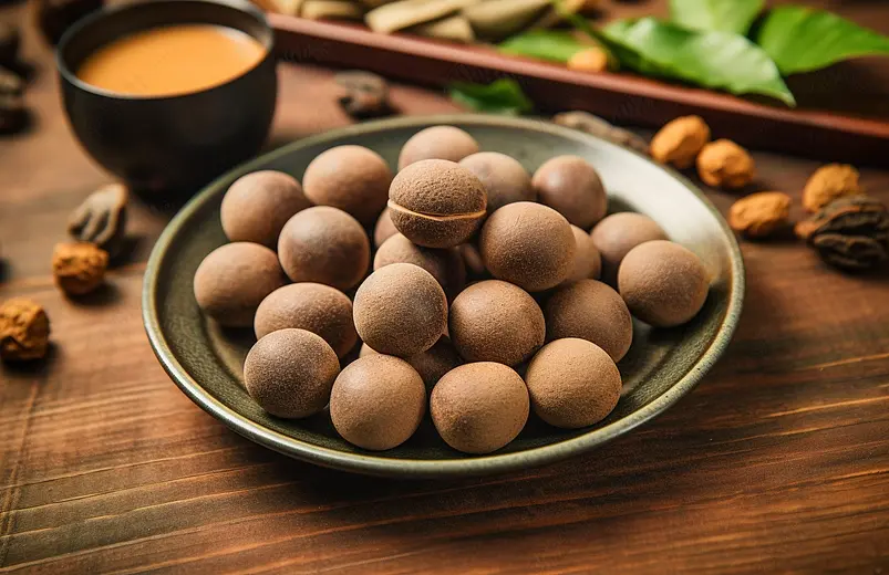 桌子上的龙眼干桂圆摄影图