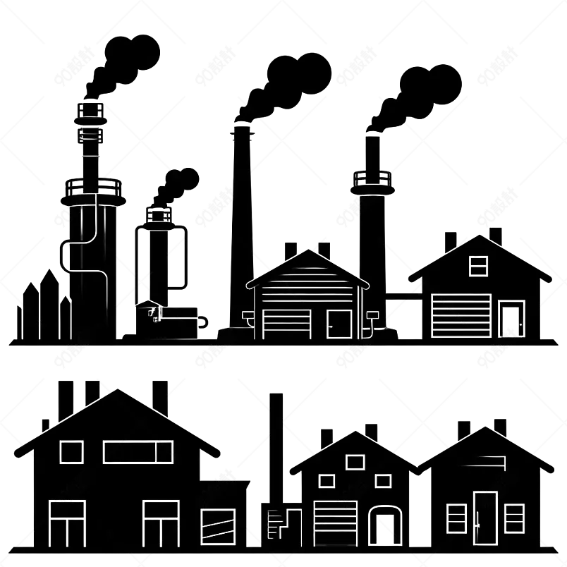 科技工业工厂精炼厂行业图标插画