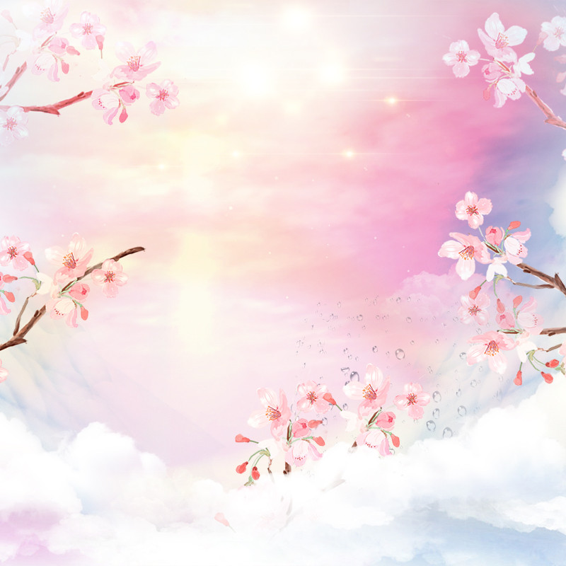粉色梦幻手绘风女装主图详情页背景