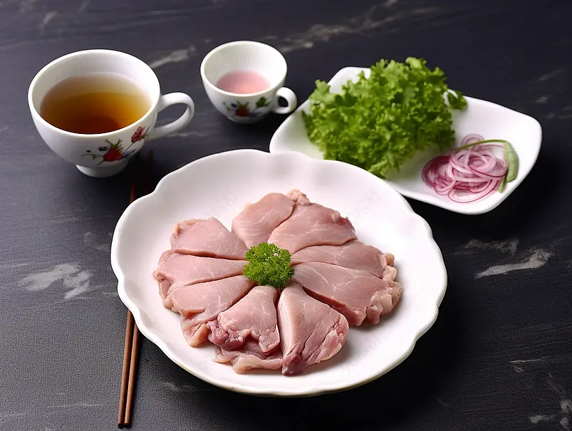 火锅菜品牛肉生肉美食广告背景图片