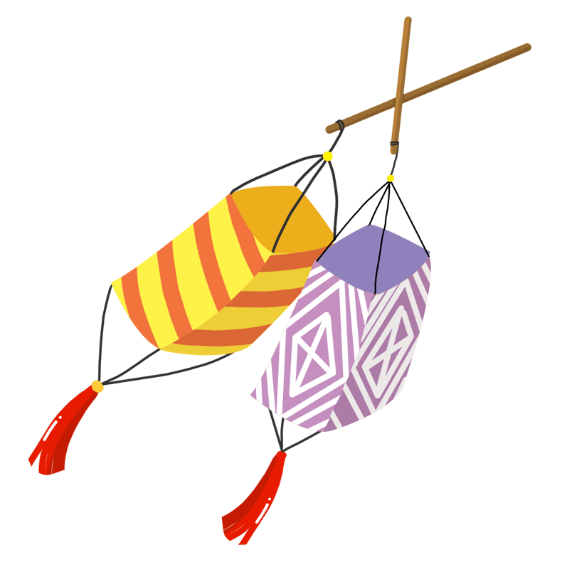 新年喜庆纸灯笼插画