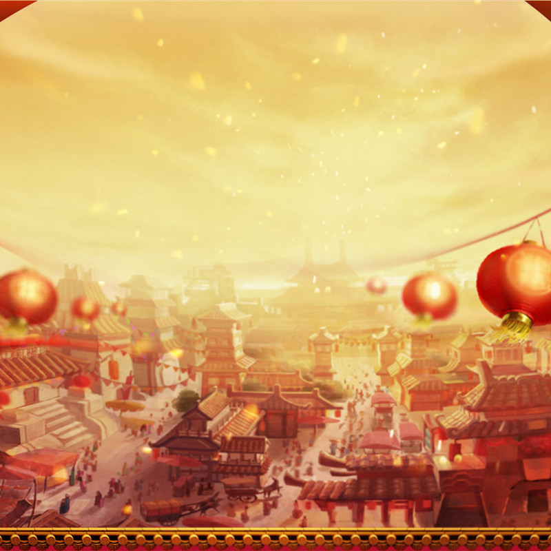 中国风灯笼装饰年货百货春节节日主图背景