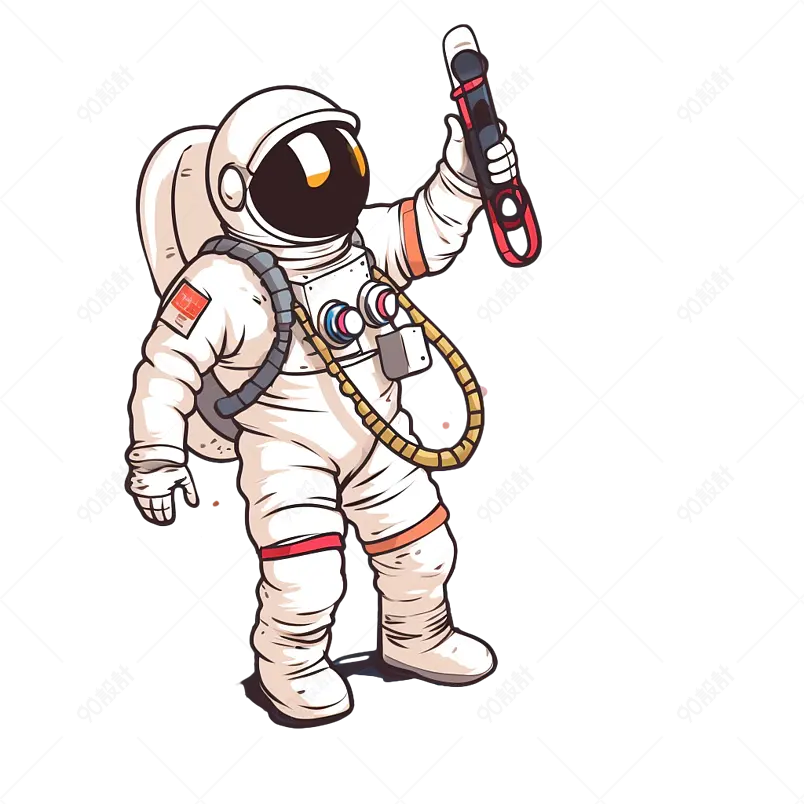 太空航天宇航员空间宇宙月球科技星球手绘图