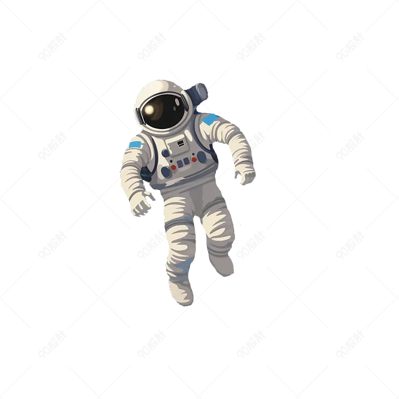 手绘宇航员航天空间宇宙太空月球科技星球手绘图
