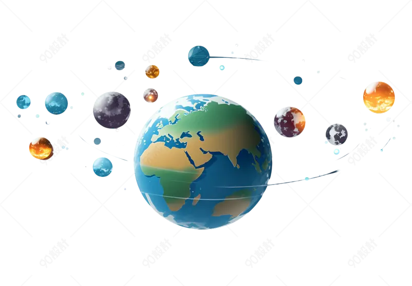 科技能源环保地球空间宇宙太空星球手绘图