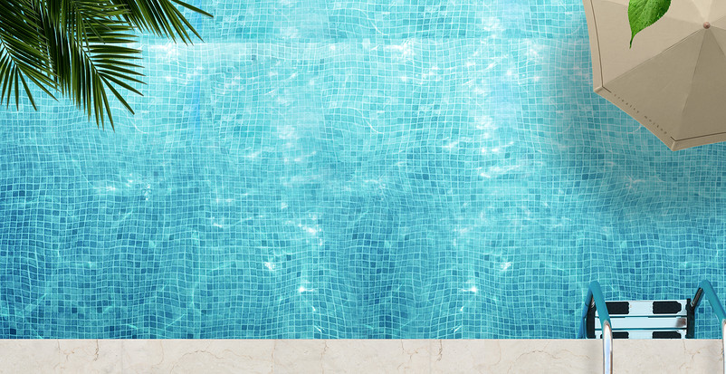 蓝色简约清新水波纹夏季女装泳衣海报背景