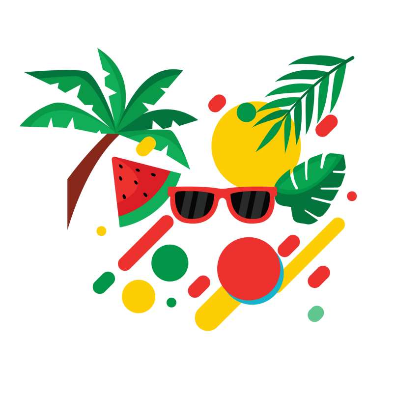 夏天清凉素材免扣插画