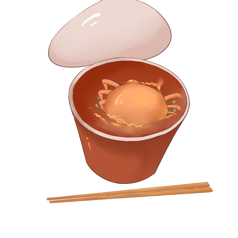 手绘美食涮螃蟹插画