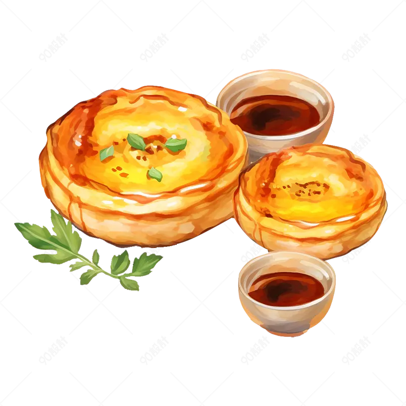 美食水彩甜点蛋挞酥皮蛋挞