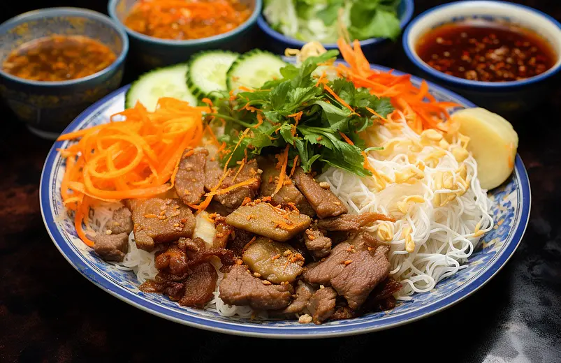 传统一碗越南面包花生炒饭棒面条沙拉