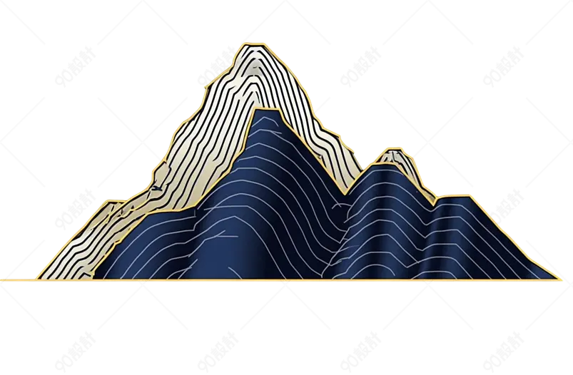 黑色金边山体山脉纹理元素