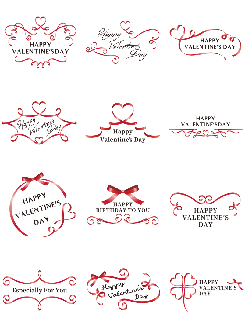 通用节日红色卡通手绘丝带