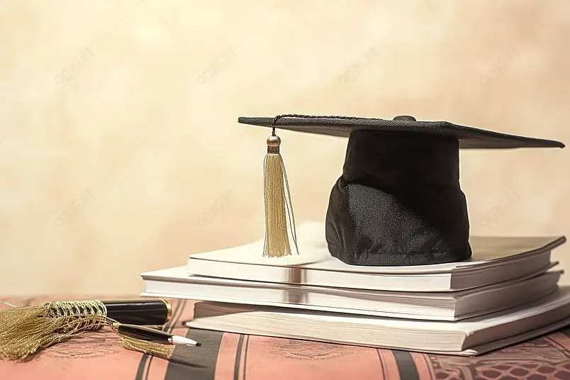 出国留学学习教育学士帽留学机构宣传背景图