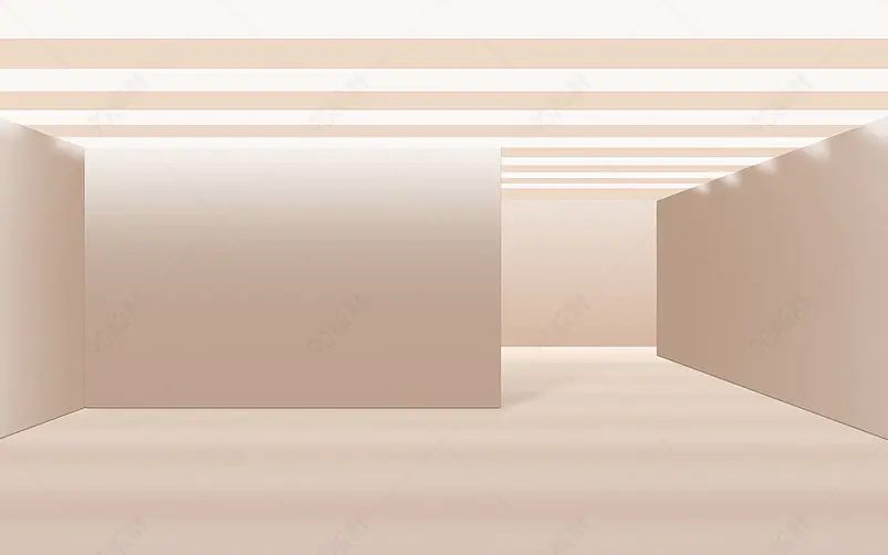 米色条纹光线室内墙壁透视空间背景