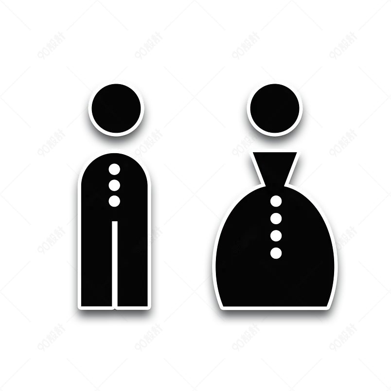 卡通装饰男女插图标志装饰卡通元素