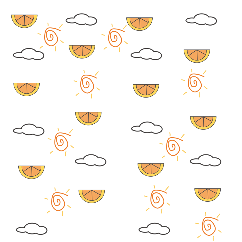 立夏卡通可爱小清新不规则柠檬云朵太阳背景