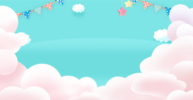 水绿色可爱手绘童装促销海报