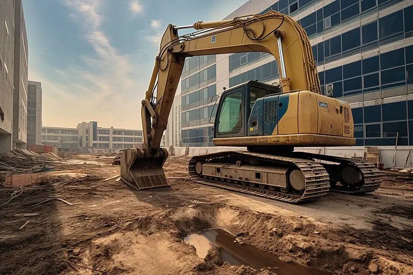 高清的图片海报设计背景广告设计素材元素施工工地挖掘机