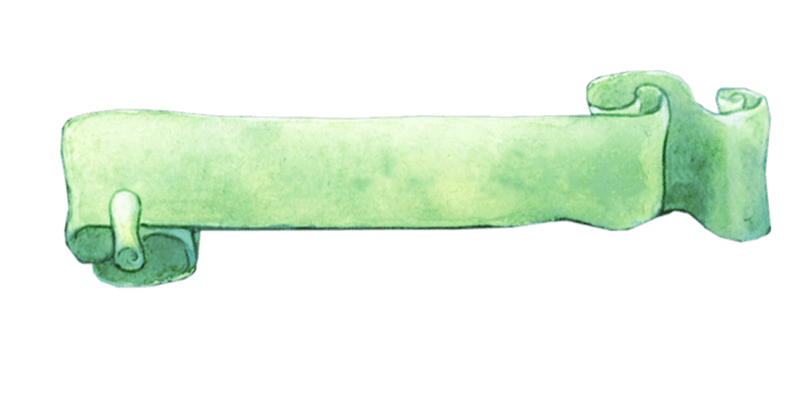 清新唯美手绘水墨丝带绿色边框