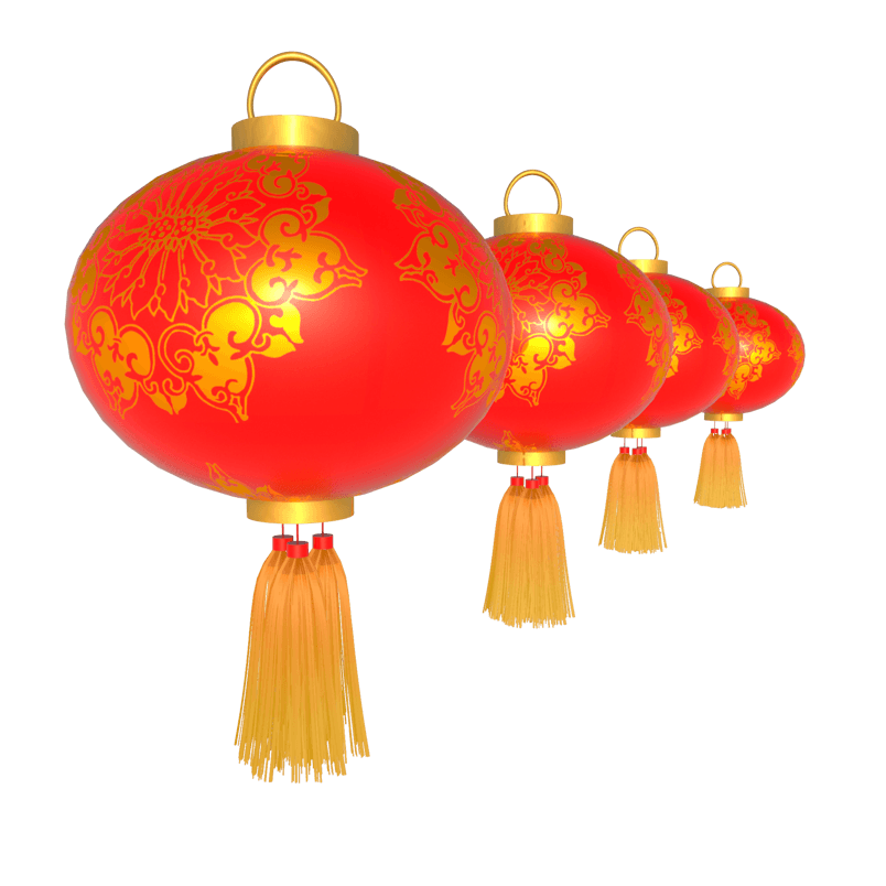 C4D立体新年喜庆红灯笼
