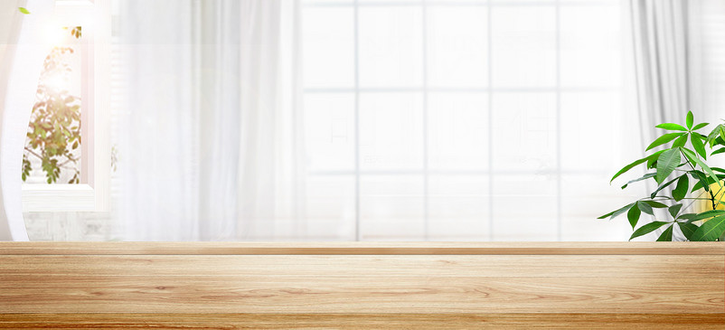 清新简约木板立体空间家居用品海报背景  