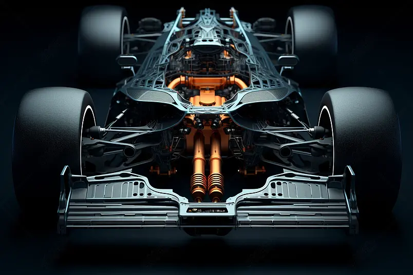 汽车底盘排气系统的透视镜头