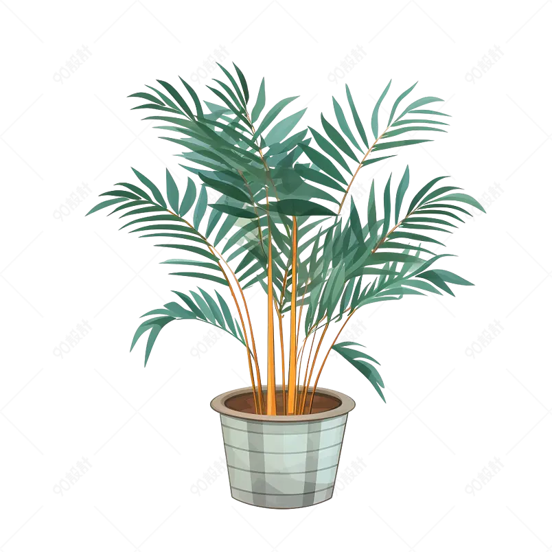 彩绘家居书房客厅厨房盆栽