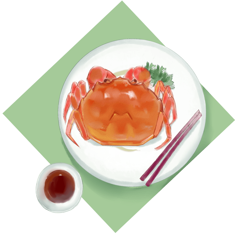 桌面上的美食海鲜螃蟹美食